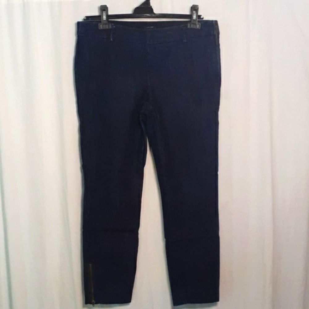 J Crew Women Denim Jeans Size 6 City Fit Stretch Dark Wash Ankle Side Zip